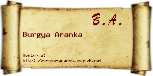 Burgya Aranka névjegykártya